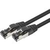 1aTTack.de Black Cotton Cat 6a, cavo patch Cat 6a, 1,5 m, colore nero, 1 cavo di rete in tessuto di cotone, Cat 6 a, cavo patch RJ 45, cavo Ethernet LAN, 500 MHz, 10 Gb S, 1 x 1,5 m