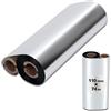 Gianto Nastro a Trasferimento Termico 110 mm x 74 m Ribbon Compatibile con Stampante Zebra, in Cera Wax Per Etichette, Ean, Codici a Barre, Ink Out, Doppia Anima 1,27 cm - Nero