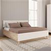 Forte VANKKA - Telaio per letto, superficie di appoggio: 160 x 200 cm, letto moderno con testa imbottita, letto matrimoniale, camera da letto, materiale in legno di quercia Planked, 167,4 cm di