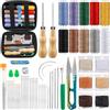 Kezidhp 57 Pezzi Kit di Cucito in Pelle, Kit di Riparazione per Cuoio, Include Aghi, Punteruoli, Filo e Strumenti, Kit Multiuso per Cucito e Riparazioni Fai Da Te