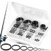 Annyswit 90 Pezzi/11 Dimensioni Kit di Riparazione Occhi di Canna da Pesca con Pinzette, Set di Sostituzione Anelli Guida Ceramici per Canna da Pesca, Alta Resistenza, Resistente all'Usura