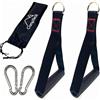 CampTeck U7278 Maniglie Palestra per Fasce di Resistenza, Impugnatura Palestra per Macchine Cavo, Accessori Palestra per Trazione (Coppia) con Moschettoni e Borsa - Nero - Maniglia in Schiuma