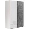 Composad | Armadio della Linea Systema, Armadio a 2 Ante Scorrevoli, Camera da Letto, (LxAxP) 150x223x67 cm, Colore Bianco e Grigio Tadao, Made in Italy