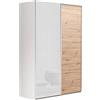 Composad | Armadio della Linea SYSTEMA, Armadio a 2 Ante Scorrevoli, Camera da Letto, (LxAxP) 150x223x67 cm, Colore Rovere Oak Mielato e Bianco Laccato, Made in Italy