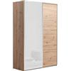 Composad | Armadio della Linea Systema, Armadio a 2 Ante Scorrevoli, Camera da Letto, (LxAxP) 150x223x67 cm, Colore Rovere Oak Mielato e Bianco Laccato, Made in Italy