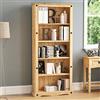 Vida Designs Corona Large Libreria, Rustico Legnoen Mobile contenitore with 5 Shelves, Distressed Waxed Finish with Nero Metal Studs, H170xW75xD29cm (Solid Pine)