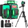 HYCHIKA BETTER TOOLS FOR BETTER LIFE HYCHIKA Livella Laser Autolivellante 3x360°, Livello Laser con Treppiede, 2 x 3000mAh Batterie, 1 Cavo di Ricarica, 2 Borse in Tessuto e 1 Telecomando, IP54