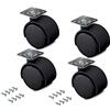 kippen 1614K1 - SET DI 4 RUOTE GEMELLATE DA MM.40 CON PIASTRA GIREVOLE