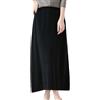 Generic Gonne da donna in morbida lana merino cashmere invernale con cucitura a trapezio elastico in vita, Nero , XXL