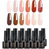 Luxbon 12 pz Smalto Gel Semipermanente Set - Set di colori invernali Smalto Gel a lunga durata, uv led Soak Off Nail Art Designs Manicure Kit 016