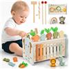 Almaxi Giochi Montessori 1 Anno, 6 in 1 Giochi Legno Bambini 1 Anno, Giocattoli Bambino con Acchiappa La Talpa, Giochi Pesca, Xilofono Bambini, Regalo Bambino Bambina 1 2 3 Anni Compleanno Natale