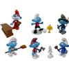 OPO 10 - Lotto di 6 Figurine articolate/Accessori puffi: Pompiere + Calciatore + Panettiere + Giudice + scultore + Boscaiolo / CS25