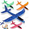 SYNERIX 37 CM Aereo Giocattolo Polistirolo per Bambini - 4 Pezzi Aerei Aeroplano Giocattolo, Giochi Regalo Bambina Bambino 4 5 6 7 8 9 Anni, Aliante Aeroplano Schiuma per Grande Giochi Giardino Esterno