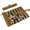 ELLENNE - BACKGAMMON IN PELLE VERA CON CUCITURE A MANO - PORTATILE DA VIAGGIO ARROTOLABILE