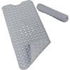Relaxdays Tappetino Antiscivolo per Vasca da Bagno, Extra Grande, con Ventose, Lavabile, LxP: 97 x 39 cm, PVC, Grigio