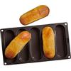 Lurch 85093 FlexiForm Hot Dog Buns L - Stampo per 5 panini in silicone marrone