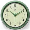 Infinity Instruments LTD. Retro 12 inch Silent Sweep Non-Ticking Mid Century Modern Kitchen Diner Wall Clock Quartz Movement Retro Wall Clock Decorative (Green)