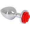 BONDAGERIE® Plug anale 100% Sicuro con rosa rossa, sacchetto incluso, sextoy sexishop donna uomo anale-dilatatore Taglia Kit 3 Plug S M L