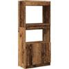 vidaXL Credenza Legno Antico 63x33x140 cm in Truciolato, libreria, libreria portaoggetti, libreria con Ante, libreria Moderna, Mobile portaoggetti