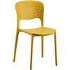 CRIBEL Set da 4 Sedie Ariel in Polipropilene Senape | Sedute Moderne, Resistenti e Leggere per Cucina, Sala da Pranzo, Ufficio e Ambienti Commerciali