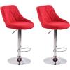 CLP 2x Sgabelli Design Lazio In Tessuto I Sedie Cucina Girevoli E Regolabili 83-104 CM Con Poggiapiedi, Colore:rosso