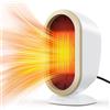 Tiptop Home Stufetta Elettrica Basso Consumo, 1200W Mini Termoventilatore Stufa Elettrica Basso Consumo da Bagno, Radiatore in Ceramica a Riscaldamento Stufe Bagno per Camera da Letto Ufficio