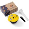 RECAFIMIL Capsule di caffè riutilizzabili da 200 ml, capsula di caffè ricaricabile con coperchio in silicone giallo compatibile con le macchine da caffè Tassimo