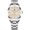BENYAR Orologio Automatico Uomo 40MM Quadrante Luminoso 50M Lancette Impermeabili con Data Orologio Classico Uomo in Acciaio Inox（Giallo）