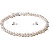 YAMI set di perle (collana + orecchini), perle d'acqua dolce coltivate (8-9 mm). Argento 925 ipoallergenico. Un esclusivo regalo di gioielli per gli anniversari. 45 + 5 cm.