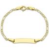 CARISSIMA Bracciale da bambino in oro giallo 9 ct con targhetta forata, 13 cm