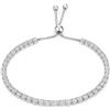 Louis Ciocchetti dal 1887 Bracciale Tennis Acciaio con Zirconi 5A da 3mm, Gioiello Elegante per Donna e Uomo, Misura Regolabile, Chiusura Scorrevole, Anallergico, Idea Regalo Raffinata, Qualità Made in Italy (Bianco)