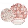 Tognana metropol coral set di piatti colorati decorati ricamati 18 pezzi per la tavola elegante in porcellana