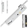 HAYGEM Falegnameria Acciaio Inox Color Argento Serrature da Incasso, 24 CM Antifurto a Rullo Einsteckschloss, per Cilindri per Cancelli da Giardino Sinistra Destra Serratura Comune
