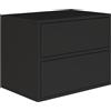 Selsey Comodino Sospeso Camera da Letto Framme 50 cm Finitura Schwarz 2 Cassetti Spaziosi Push to Open Senza Maniglie Design Minimalista Pannello Laminato 16mm