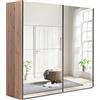 Composad | Armadio della Linea SYSTEMA, Armadio a 2 Ante Scorrevoli con Ante a Specchio, Camera da letto, (LxAxP) 250x223x67 cm, Colore Rovere Oak Mielato, Made in Italy