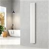 EMKE Radiatore piccolo 1800 x 240 mm, ovale a pannello, attacco centrale, verticale, design, radiatore tubolare, doppio strato, bianco, 678 Watt