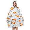 Wenlia Felpa oversize con cappuccio da donna, coperta in flanella spessa Sherpa con tasca sulle maniche, super morbida, calda e accogliente, felpa con cappuccio indossabile, taglia unica, regalo per