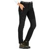 DAFENP Pantaloni Trekking Donna Invernali Impermeabile Pantaloni Sci Termici Softshell Pantaloni Neve Montagna Escursionismo Caldo All'aperto (XL, A Nero)