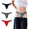 KUKUMOOD Tanga da Uomo in Cotone Sportivo T-Back Sexy Classico Nero/Posteriore/Nero, Confezione da 3 (L)