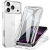 BAFUGU Cover Compatibile con iPhone 17 Pro 360 Gradi Protezione Progettata Protezione per lo schermo integrata Ultra Sottile in Silicone TPU Anteriore e PC Premium Resistente Cover-Trasparente