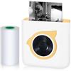 Bisofice Mini Stampante Per Smartphone, Stampante Fotografica Portatile, Mini Stampante Termica Bluetooth Senza Inchiostro Con Android IOS, Per Fotografica, Note, Diario, Elenco, Memo - Giallo