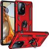 Max Power Digital MPD Cover per Xiaomi Mi 11T/Mi 11T Pro con Girevole Anello 360 Gradi Custodia Magnetica Antiurto Rigida Resistente Protettiva Case Bumper Ring (Xiaomi Mi 11T/Mi 11T Pro, Rosso)