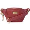 Catwalk Collection Handbags - Marsupio Donna Pelle - Borsa a Cintura per Festival o Viaggio - Borsello Piccolo - Cintura Regolabile - Ariana - Rosso