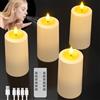 SoulBay Candele a LED ricaricabili, 4 candele LED gonfiabili, ricaricabili USB-C, con funzione timer e telecomando, tremolante, per feste, camere, Halloween, decorazioni natalizie