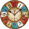 VIKMARI Orologio da Parete Industriale Vintage da 20 cm, Piccolo Orologio Rotondo Senza Ticchettio, Stile Casa di Campagna, Decorativo per Cucina, Soggiorno, Camera da Letto, Bagno