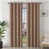 Joydeco Tende Oscuranti per Interni 2 Pezzi L 140 x A 220, Tende Termiche Isolanti con Occhielli per Soggiorno e Camera da Letto Moderne Blackout Curtains, Cachi