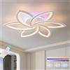 ZAITINZ Plafoniera LED Soffitto Dimmerabile,Lampadario Moderno 6 Petali RGB | 50W 3000LM con Telecomando, RGB Indipendente e Doppia Illuminazione 3000-6000K, 70x70cm per Soggiorno Camera Cucina