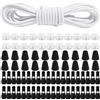 Tel Charme * Corda elastica in gomma 10 m x 3 mm, corda elastica rotonda con 40 pezzi con chiusura lampo Lock, corda elastica per coulisse, zaino, vestiti, lacci