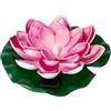TaimeiMao Lanterna solare galleggiante, loto, 17,5 x 6 cm, luci di loto galleggianti, lampade solari per esterni, fiori di loto, ninfee artificiali, per luci da giardino e laghetti (rosa)
