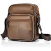 SPAHER Borsello Uomo Tracolla Pelle Borsa a Tracolla Casual Borsa a Spalla da Uomo Borselli da Lavoro Piccolo Messenger Bag per Ufficio/Vita Quotidiana, Idea Regalo per festa del papà, Marrone